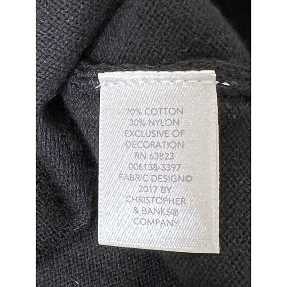 🔥 Christopher & Banks Hand Embroidered Cardigan Sweater Buttons Size M Med - Picture 6 of 9